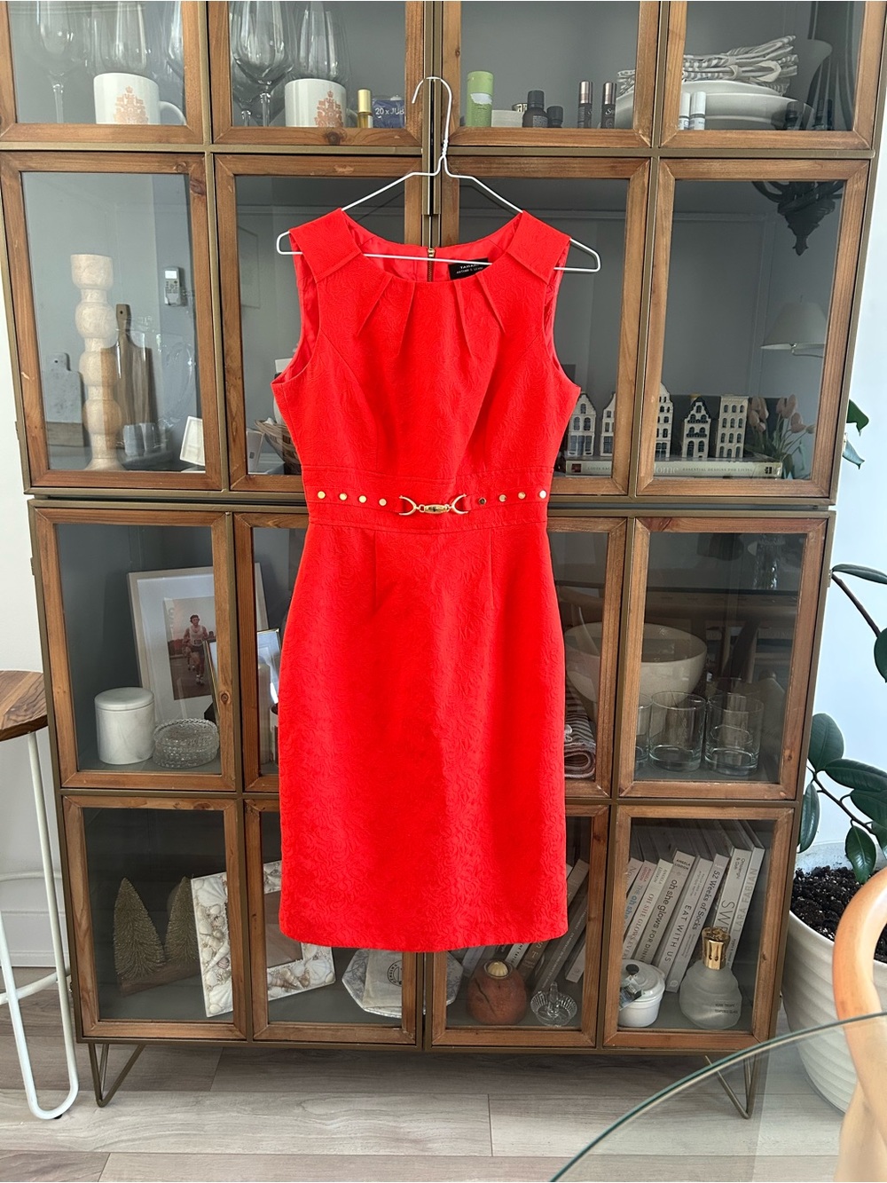 Tahari Arthur S. Levine Dress Gold Accent